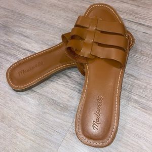 Madewell Fisherman Slide Sandals Cognac Brown Leather